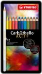 STABILO Комплект пастелни моливи, Stabilo, CarbOthello метална кутия ST1412-6, 12 цвята (ST1412-6)