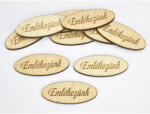  Natúr fa - "Emlékezünk" ovál gravírozott tábla 1, 9x4, 9cm 10db/csomag - csinaldmagadshop