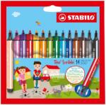 STABILO Комплект флумастери, Stabilo, Trio Scribbi ST368/14-01, 14 цвята (ST368/14-01)