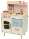 Tooky toys Дървена детска винтидж кухня, бяла (tj548)