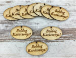  Natúr fa - "Boldog Karácsonyt! " ovál tábla 2, 5x4cm 10db/csomag - csinaldmagadshop