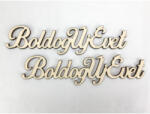  Natúr fa - "Boldog Új Évet" felirat 14, 5cm 2db/csomag - csinaldmagadshop