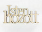  Natúr fa - "Isten hozott" felirat koszorúra 10x20cm - csinaldmagadshop