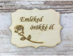  Natúr fa - "Emléked örökké él" tábla 8x6cm - csinaldmagadshop