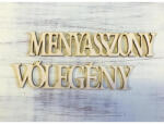  Natúr fa - "Menyasszony Vőlegény" felirat szett - csinaldmagadshop