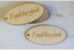  Natúr fa - "Emlékezünk" gravírozott ovál tábla 5db/csomag - csinaldmagadshop