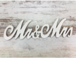  Fa - "Mr & Mrs" irott felirat fehér 14, 5cm - csinaldmagadshop