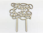  Natúr fa - "Happy Birthday" torta beszúró 11, 5x14, 5cm
