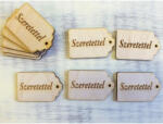  Natúr fa - "Szeretettel" gravírozott scrapbook tábla 10db/csomag - csinaldmagadshop