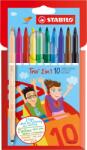 STABILO Комплект флумастери, Stabilo, Trio 2 в 1, 10 цвята (ST222/10-01)