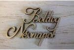  Natúr fa - "Boldog névnapot" felirat 9cm 3db/csomag - csinaldmagadshop