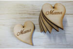  Natúr fa - "Mama" gravírozott szív 5cm 10db/csomag - csinaldmagadshop