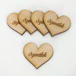  Natúr fa - Szív "Szeretlek" 4cm 5db/cs - csinaldmagadshop