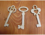  Natúr fa - Kulcsok vegyes 3db/csomag - csinaldmagadshop