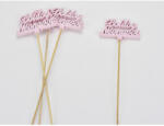  Fa beszúrós "Boldog névnapot" felirat pink 8x29cm 4db/csomag - csinaldmagadshop