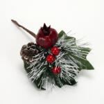  Piros bogyós ág tobozzal