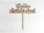  Natúr fa - Beszúrós "Boldog Születésnapot" felirat 12, 3cm - csinaldmagadshop