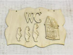  Natúr fa - "WC" tábla 19cm - csinaldmagadshop