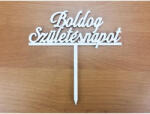  Fa - Beszúrós "Boldog Születésnapot" felirat fehér 12, 3cm