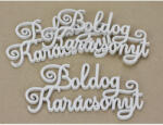  Boldog Karácsonyt felirat elegáns fehér 15cm 3db/csomag - csinaldmagadshop