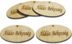 Natúr fa - "Áldás Békesség" ovál tábla 5db/csomag - KIFUTÓ - csinaldmagadshop