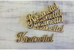  Natúr fa - "Köszönettel" felirat 9, 5cm 5db/csomag - csinaldmagadshop