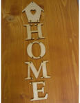  Natúr fa - Akasztós "HOME" felirat házikóval 8x34cm - csinaldmagadshop