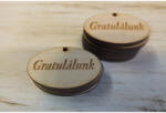  Natúr fa - "Gratulálunk" ovál táblák 2, 5x4cm 10db/csomag - csinaldmagadshop