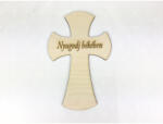  Natúr fa - "Nyugodj békében" íves kereszt 18cm - csinaldmagadshop