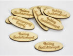  Natúr fa - "Boldog Születésnapot" ovál tábla 2x4, 9cm 10db/csomag - csinaldmagadshop