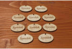  Natúr fa - "Szeretlek" ovál tábla 2, 5x4cm 10db/csomag - csinaldmagadshop