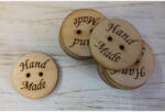  Natúr fa - "Hand made " gomb 3cm 10db/csomag - csinaldmagadshop