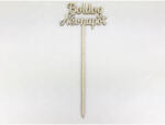  Natúr fa - Beszúrós "Boldog névnapot" felirat 10, 5cm - csinaldmagadshop