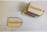  Natúr fa - Scrapbook kisérő táblák "Gratulálok" 10db/csomag - csinaldmagadshop