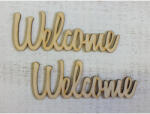  Natúr fa - "Welcome" felirat 15cm 2db/csomag - csinaldmagadshop