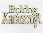  Natúr fa - "Boldog Karácsonyt" felirat koszorúra 11x20cm - csinaldmagadshop