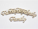  Natúr fa - "Family" felirat 4x8, 5cm 5db/csomag - csinaldmagadshop