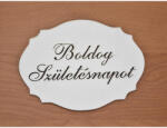  Natúr fa - "Boldog Születés napot" kiesős tábla fehér 7, 5x10cm - csinaldmagadshop