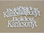  Fa - "Boldog Karácsonyt" felirat koszorúra fehér 14cm 3db/csomag - csinaldmagadshop
