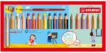 STABILO Комплект цветни моливи, Stabilo, Woody 3 в 1 Pastel + острилка + четка ST880/18-4, 18 цвята (ST880/18-4)