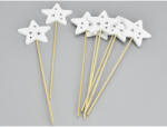  Fehér fa pálcás csillag 8db/csomag - csinaldmagadshop