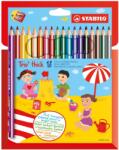 STABILO Комплект цветни моливи и острилка, Stabilo, Trio Thick, 18 цвята (ST203/2-18)