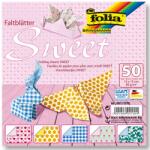 Folia Блокче цветни хартии за оригами sweet, 50 листа, 15 х 15 см (f491/1515)