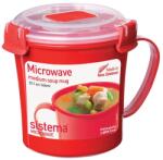 Sistema 1107 Levescsésze Műanyag ételtároló 0, 65L - Piros / átlátszó (1107) (1107) - xupe