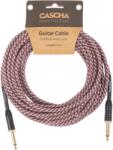 Cascha Professional Line Guitar Cable, Straight, Tweed Red, 6 m