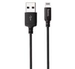hoco. X14 adatátviteli kábel és töltő (USB - lightning 8pin, gyorstöltés támogatás, 100cm, cipőfűző minta) FEKETE (X14_LIGHT_1M_B)