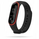 Tech-protect Xiaomi Mi Band 4 / Band 3 okosóra szíj - fekete/piros szilikon (TG-FD5906735414134)