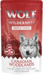 Wolf of Wilderness Wolf of Wilderness "Triple Taste" gazdaságos csomag 24 x 125 g - 24 x 125 g Canadian Woodlands - Marha, tőkehal, pulyka