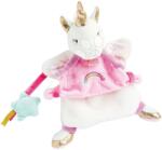 Doudou Unicorn de pluș pentru teatru de păpuși Unicorn Hand Puppet Doudou et Compagnie roz 25 cm de la 0 luni (DC3320)