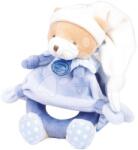 Doudou Ursuleț de pluș cu zornăitoare Ours Petit Chou Rattle Doudou et Compagnie în ambalaj cadou albastru 19 cm de la 0 luni (DC2713)